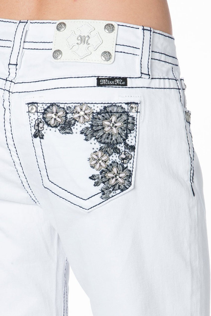 Miss Me Embellished Skinny Jeans – Saddle Stitch Detail, Stretch Fit (Size 30)