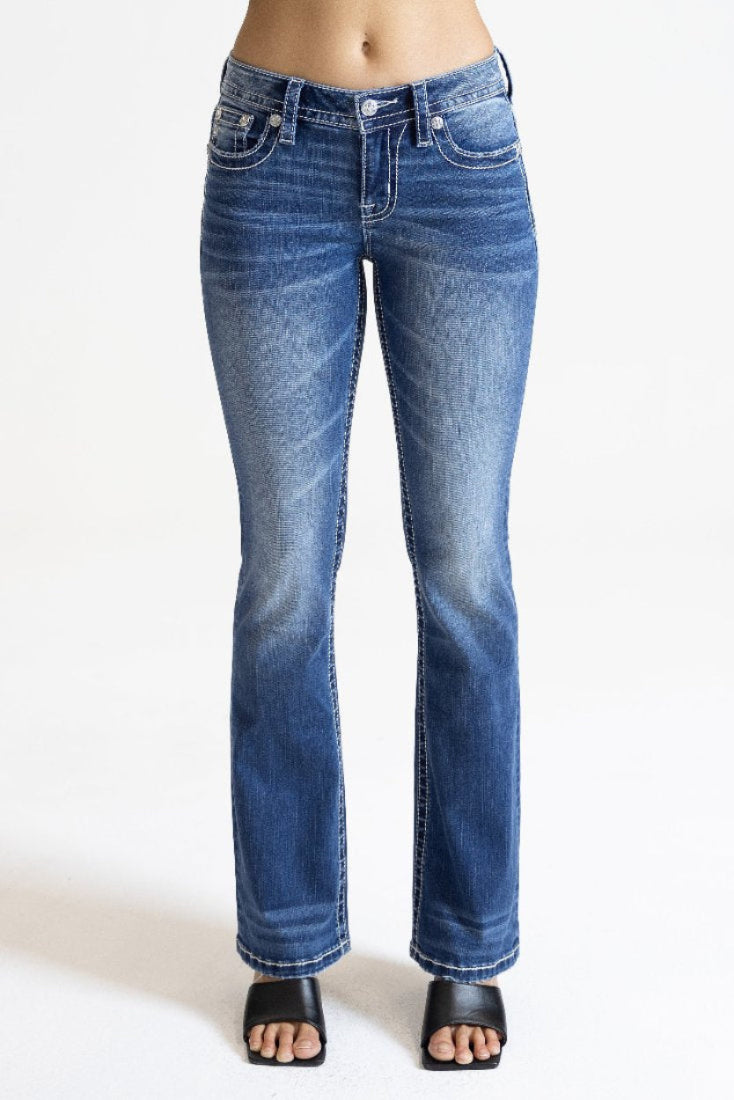 【EEUN】Ink Bootcut Denim K1446 Jeans Mid-Rise Bootcut – Miss Me Store