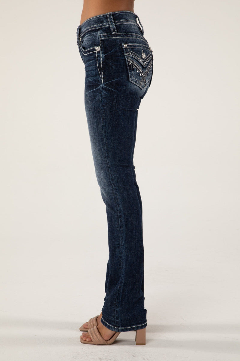 D1131 Mid Rise Straight Jeans